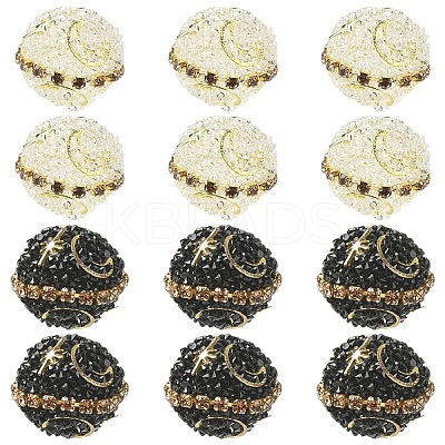 6Pcs Alloy Acrylic Beads OACR-YW0003-64A-1