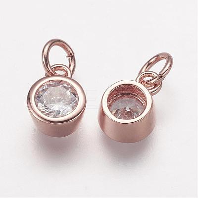 Brass Micro Pave Grade AAA Cubic Zirconia Charms ZIRC-K059-05-NR-1