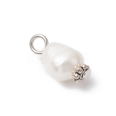 Natural Cultured Freshwater Pearl Rice Pendants PALLOY-JF03922-01-1