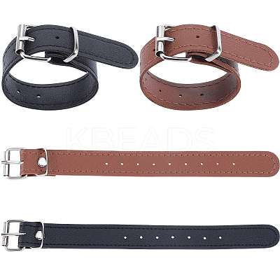 2 Pairs 2 Colors Imitation Leather Belt AJEW-GF0009-24-1