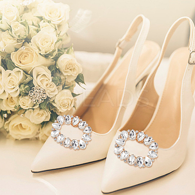 4Pcs 2 Colors Zinc Alloy Crystal Rhinestone Shoe Decoration FIND-GO0002-30-1