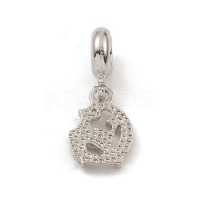 Alloy Rhinestone European Dangle Charms PALLOY-I218-25P-1