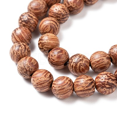 Wood Beads Strands X-WOOD-F008-03-B-1