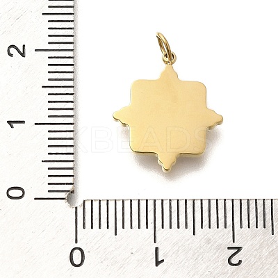 Ion Plating(IP) 304 Stainless Steel Pave Shell Pendants STAS-K263-69G-1