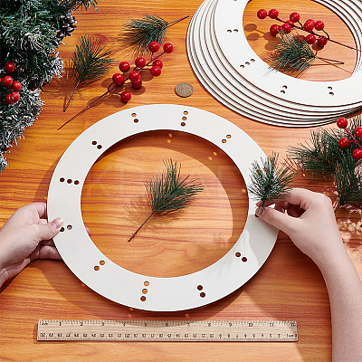 Round Wood Wreath Frames AJEW-WH0596-559-1