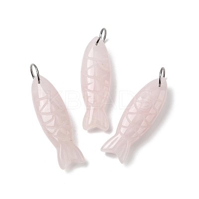 Natural Rose Quartz Carved Pendants G-G314-01P-04-1