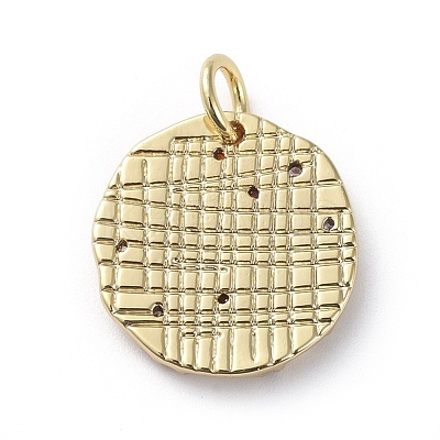 Brass Micro Pave Cubic Zirconia Pendants ZIRC-G157-03K-01G-1