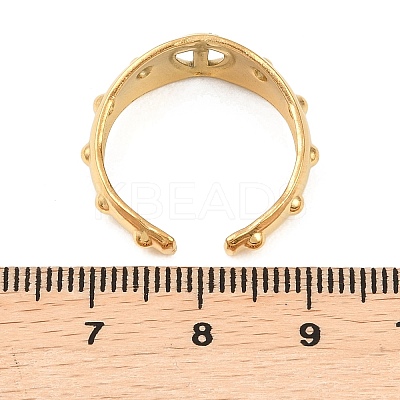 304 Stainless Steel Cuff Open Rings for Women LS-RJEW-G369-01G-1