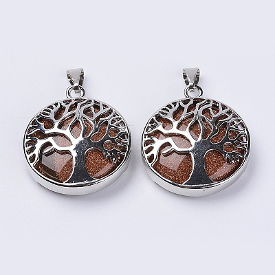 Synthetic Goldstone Pendants G-P350-D04-1
