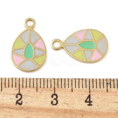 Ion Plating(IP) 304 Stainless Steel Enamel Charms STAS-U032-06G-02-1