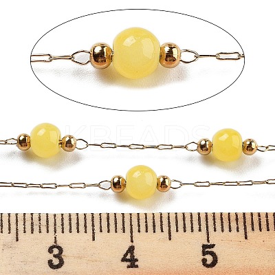 Handmade Round Dyed Natural Malaysia Jade Beaded Chains CHS-P019-08G-D-1