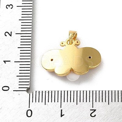 Brass Pave Blue Cubic Zirconia Pearl Pink Butterfly Pendants LS-KK-P320-11A-G-1