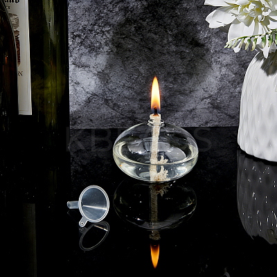 Transparent Glass Candle Holders with Candle Wick DIY-WH0308-996A-1