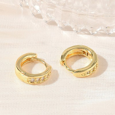 Brass Micro Pave Cubic Zirconia Hoop Earrings KK-CBA30C7-02G-1