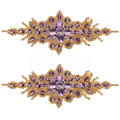 Rhinestone Flower Appliques DIY-WH0504-99A-1