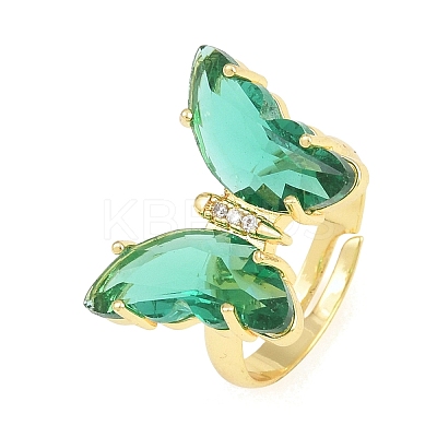 Brass Micro Pave Cubic Zirconia Finger Rings GL-CBA65A8-01G-13-1
