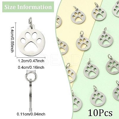 10Pcs 304 Stainless Steel Pendants STAS-YW0002-72-1