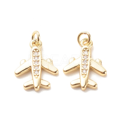 Brass Micro Pave Clear Cubic Zirconia Pendants X-ZIRC-P099-06G-1