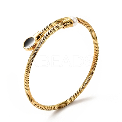 304 Stainless Steel Twist Rope Cuff Bangle BJEW-P283-18E-1