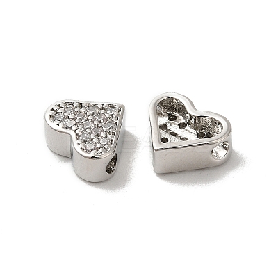 Brass Micro Pave Cubic Zirconia Beads KK-H487-03P-1