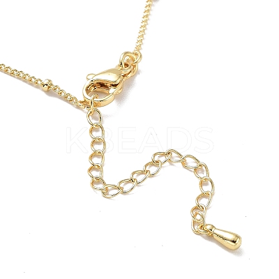 Initial Letter Brass Pendant Necklace NJEW-A015-21G-E-1