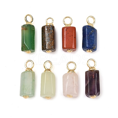 Natural Mixed Stone Rectangle Pendants KK-B157-40G-1