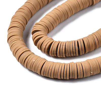 Flat Round Handmade Polymer Clay Beads CLAY-R067-10mm-37-1