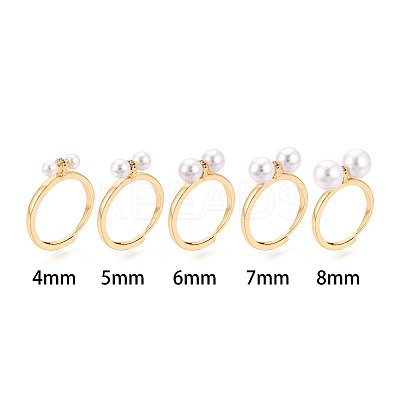 Brass Micro Pave Cubic Zirconia Cup Peg Ring Settings KK-T076-07G-1