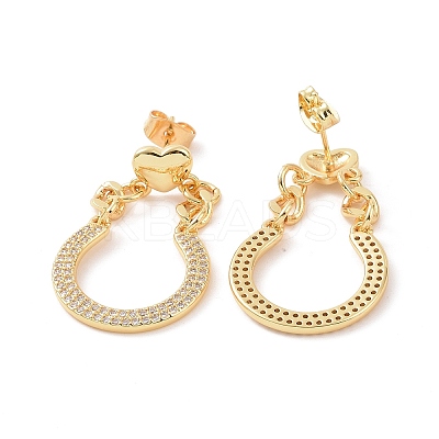 Clear Cubic Zirconia Teardrop Dangle Stud Earrings EJEW-P224-03G-1