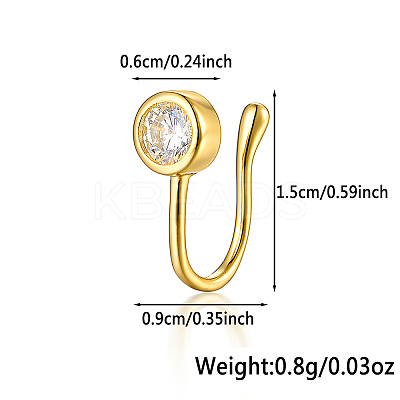 925 Sterling Silver Pave Clear Cubic Zirconia Flat Round Nose Rings MA2524-7-1
