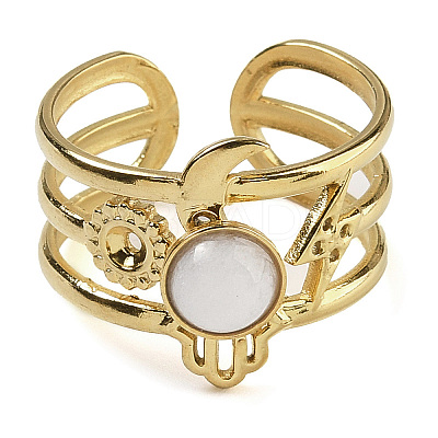 Natural White Jade Finger Rings RJEW-U027-07G-05-1