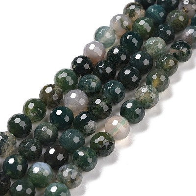 Natural Moss Agate Beads Strands G-E571-21B-1
