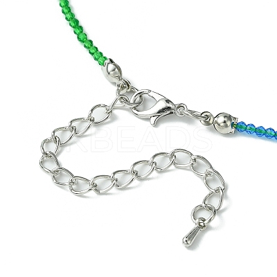Faceted Rondelle Glass Beaded Necklace for Women NJEW-M208-02B-1