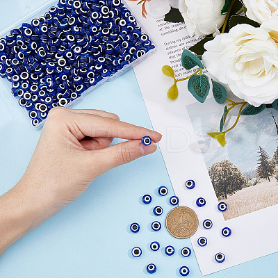 400Pcs Evil Eye Resin Beads RESI-DC0001-22-1