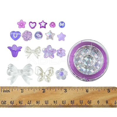 DIY Flower & Star Acrylic & ABS Plastic Imitation Pearl Beads Bracelets Making Kits DIY-FS0006-51-1