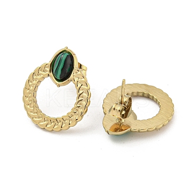 Ion Plating(IP) Real 18K Gold Plated 304 Stainless Steel Ring Stud Earrings EJEW-Z041-01A-1