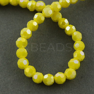 Electroplate Glass Beads Strands EGLA-R017-6mm-8-1