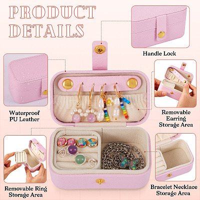 1Pc PU Imitation Leather Jewelry Box LBOX-TA0001-01B-1