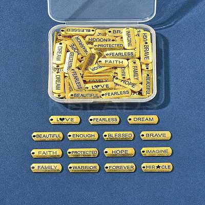 120Pcs Tibetan Style Alloy Rectangle Pendants FIND-FS0003-62-1