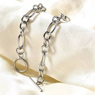 Tarnish Resistant Unisex 304 Stainless Steel Figaro Chain Bracelets X-BJEW-H541-06A-P-1