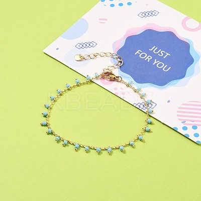 Glass Charm Bracelets BJEW-JB05600-01-1