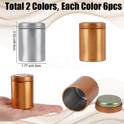 12Pcs 2 Colors Tinplate Tea Sealed Storage Box with Lid CON-CP0001-008-1