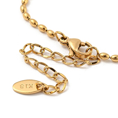 201 Stainless Steel Rugby Beaded Chain Bracelets LS-BJEW-G696-01A-G-1