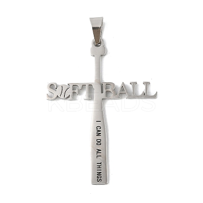 304 Stainless Steel Big Pendants STAS-U040-04P-1