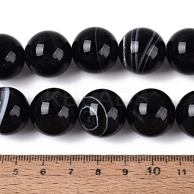 Natural Banded Agate Beads Strands G-Q608-18B-1