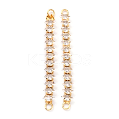 Brass Clear Horse Eye Cubic Zirconia Links Connectors ZIRC-G170-21G-1