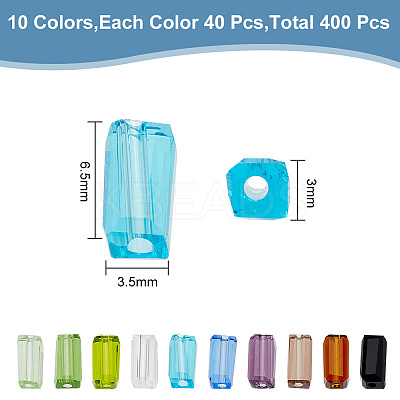 400Pcs 10 Colors Transparent Glass Beads GLAA-HY0001-26-1