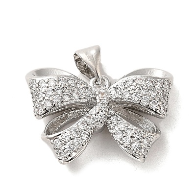Brass Micro Pave Clear Cubic Zirconia Pendants FIND-Z041-03B-1