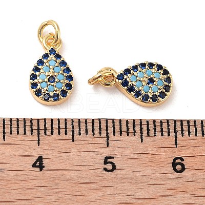 Brass Micro Pave Cubic Zirconia Pendants KK-B102-02G-1