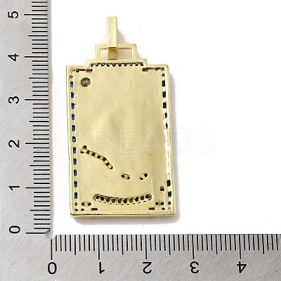 Brass Micro Pave Cubic Zirconia Pendants with Enamel KK-H458-03G-13-1